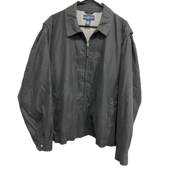 Daniel Cremieux Mens Black Windbreaker Full Zip Long Sleeve Jacket XL - Picture 1 of 8